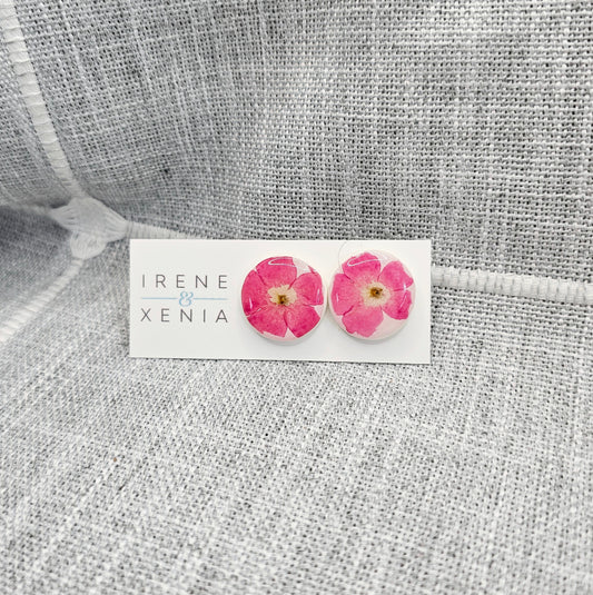 Pink Verbena Stud Earrings