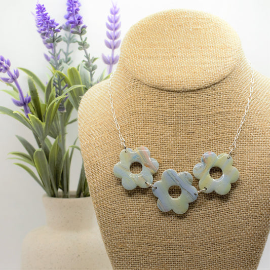Marbled Flowers Necklace