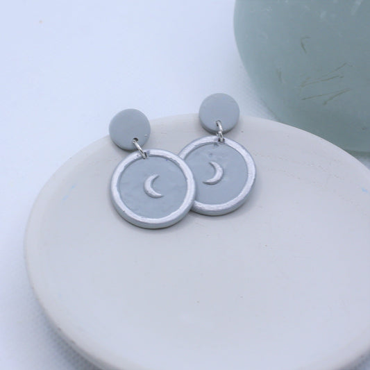 Silver Crescent Earrings